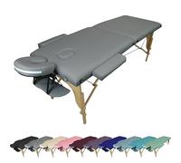 Vivezen - Table de Massage Pliante 2 Zones en Bois avec Panneau Reiki + Accessoires et Housse de Transport - Plusieurs Coloris