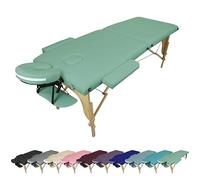 Vivezen - Table de Massage Pliante 2 Zones en Bois avec Panneau Reiki + Accessoires et Housse de Transport - Plusieurs Coloris