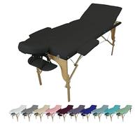 Vivezen - Table de Massage Pliante 3 Zones en Bois avec Panneau Reiki + Accessoires et Housse de Transport - Plusieurs Coloris