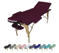 Vivezen - Table de Massage Pliante 3 Zones en Bois avec Panneau Reiki + Accessoires et Housse de Transport - Plusieurs Coloris