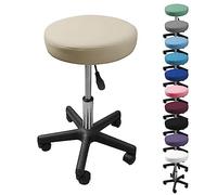 Vivezen - Tabouret Rond à roulettes réglable en Hauteur de 43.5 à 60.5 cm et pivotable à 360 - Plusieurs Coloris Disponibles
