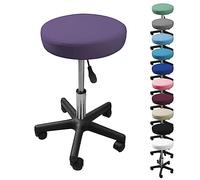 Vivezen - Tabouret Rond à roulettes réglable en Hauteur de 43.5 à 60.5 cm et pivotable à 360 - Plusieurs Coloris Disponibles