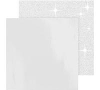 Vivi Gade papier design double face pailleté/blanc laqué 30,5 cm 2 feuilles Blanc