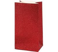 Vivi Gade sacs en papier 9 x 6 x 17 cm 8 pièces rouge pailleté Rood G