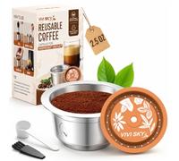 VIVI SKY Dosettes Nespresso Vertuo réutilisables 70,9 g Coupe douce Double | Bricolage facile à utiliser et réveil rapide, compatible avec Vertuo Plus, Next, Pop et GCA1, corps en acier léger avec