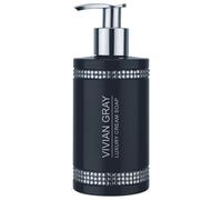 VIVIAN GRAY 3215 Distributeur de savon crème Crystals, thé vert avec notes d'agrumes, noir/argenté (250 ml)