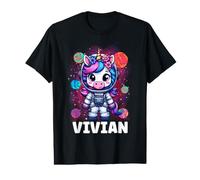 Vivian Unicorn Space Astronaute T-Shirt Graphique avec Valeur