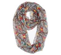 Vivian & Vincent - écharpe - Châle souple légère avec dessin animé Hibou - Gris - Taille unique