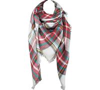 VIVIAN & VINCENT Écharpe classique pour femme - Automne et hiver - Motif tartan - Chaude et douce - Grande couverture - Châle, Noël blanc rouge vert C33, 140 cm
