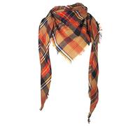 VIVIAN & VINCENT Foulard triangle doux pour l'automne et l'hiver pour femme - Écharpe chaude et châles, Tartan orange, taille unique