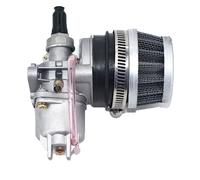 Viviance Carburateur Carb Carby + Acier 44mm Filtre à Air + Pile compatible avec 47cc 49cc Mini Moto Dirt Pocket Bike ATV Quad Go Kart Minimoto - Filtre argent