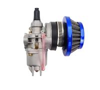 Viviance Carburateur Carb Carby + Acier 44mm Filtre à Air + Pile compatible avec 47cc 49cc Mini Moto Dirt Pocket Bike ATV Quad Go Kart Minimoto - Filtre bleu