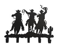 VIVICOMFY Crochets muraux de cowboy occidentaux - Décoration murale - Cintres et porte-clés - Porte-vêtements, chapeaux et sac à dos - Décoration d'intérieur douce pour le rangement, le salon, le