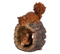 Vivid Arts - Décoration de jardin réaliste en forme d'écureuils rouges creux - RL-PF09-B - Hauteur : 24 cm, Multicolore