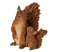 Vivid Arts - Décoration réaliste en résine pour la maison ou le jardin - Mère et bébé - Écureuil rouge - XRL-RS15-B - 22 cm, Multicolore