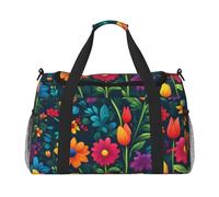 Vivid Colorful Garden Print Gym Bag Sac de transport à main pliable de grande capacité pour activités de plein air dernière intervention