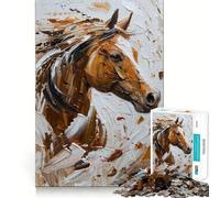 Vivid Equine Vigor Puzzle de 1000 pièces Jeu de Concentration cérébrale Découpe Experte Artisanat Fascinant Passe-Temps captivant pour Les Moments de détente (38x26cm)