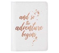 Vivid Hue Étui Portefeuille pour Passeport en Cuir synthétique pour Homme et Femme, Aventure Commence., Regular, Unique