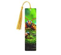 Vivid Insect Lot de 5 marque-pages en bois imprimés double face pour femme pour les amateurs de livres Accessoires cool pour ordinateur portable Cadeaux d'anniversaire pour homme