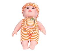 Vivid Interactive Baby Doll Corps en Vinyle Souple Nouveau-né Simulation Baby Doll Orange pour Un Jeu Imaginatif 11,8" avec des Expressions Vives