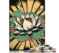 Vivid Lotus Flower Pop Art Puzzle de 1000 pièces pour adultes Puzzle Cadeaux de Noël Jeu éducatif Défi Jouet 1000 pièces (38x26 cm)