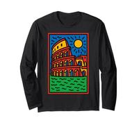 Vivid Rome Colisée Ancient Landmark Art Manche Longue