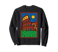 Vivid Rome Colisée Ancient Landmark Art Sweatshirt