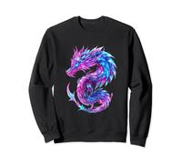 Vivid Wyrm Dragon Rose Bleu Art géométrique Sweatshirt