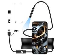VIVIDRISE Camera Endoscopique HD avec 6 Lumières, 3 en 1 Endoscopique d'inspection IP67, Endoscope Industriel Caméra D'inspection Endoscopique Serpent pour Smartphone Android(5M)