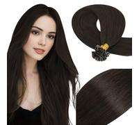Vivien Extension Keratine Cheveux Naturel Brun Invisible Pre Bonded Extension Cheveux Humain a Chaud Brun Foncé Droit 55cm 50g 50s #2