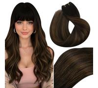 Vivien Extension Tissage Cheveux Humain Balayage Brun Weft Extension Cheveux Remy Ombre Brun Foncé à Clair pour Femme 35 cm 80g #2/8/2