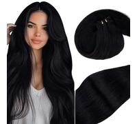 Vivien Extension Tissage Cheveux Naturel 60 cm Noir Tissage Cheveux Vrais Noir Double Trame Longue 100g #1