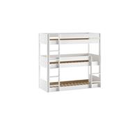 VIVIEN - Lit Superposé en Pin Laqué Blanc 3 couchages 90x200cm - Altobuy Blanc