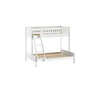 VIVIEN - Lit Superposé en Pin Laqué Blanc Couchages 140x200cm et 90x200cm - Altobuy Blanc