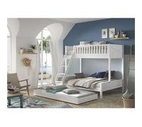 VIVIEN - Lit Superposé Gigogne en Pin Laqué Blanc Couchages 140x200cm et 90x200cm - Altobuy Blanc