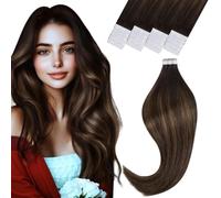 Vivien Marron Tape in Extensions de Cheveux Humains Balayage Marron Foncé a Clair Extension Cheveux Naturel Adhesif Ombre Droit 50 cm 50g 20Pcs #2/8/2