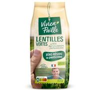 VIVIEN PAILLE - Lentilles Vertes - Zéro Résidu de Pesticides, Riches en Protéines - le paquet de 500g - Le Lot De 4