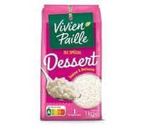 VIVIEN PAILLE - Riz Rond Idéal pour Desserts Crémeux, Texture Fondante et Gourmande (1 kg) - lot de 4 - Vendu par Lot