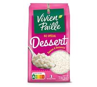 VIVIEN PAILLE - Riz Rond Spécial Dessert - Douceur & Onctuosité · Riz origine France · Texture Crémeuse et Fondante Irrésistible - le paquet de 1 kg - Le Lot De 4
