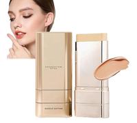 VivienBeauty Foundation Stick - Vivienbeauty 2 in 1 Foundation Stick with Brush, Dual-Ended Hydrating Eraser Concealer Foundations Sticks, Multi-Use Face Makeup Bar for All Skin Types (Natural)