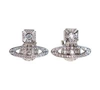 Vivienne Westwood - Boucles d'oreilles Bas Relief avec Zircone Cubique - Femme - Accessoires - Gris - Taille: ONE Size