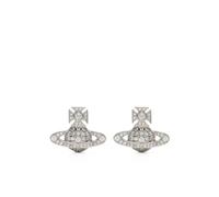 Vivienne Westwood - Carmela Bas Relief Stud Earrings - Femme - Accessoires - Gris - Taille: ONE Size