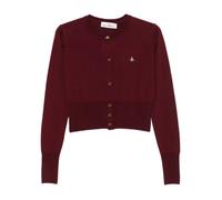 Vivienne Westwood - Brique Cropped Cardigan - Femme - Pulls - Rouge - Taille: 40 FR