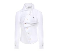 Vivienne Westwood - Chemise Blanche en Coton avec Col Asymétrique - Femme - Blouses et Chemises - Blanc - Taille: 42 FR