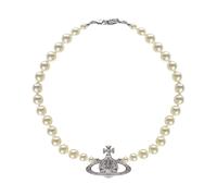 Vivienne Westwood - Collier Perle Bas Relief Une Rangée - Femme - Accessoires - Blanc - Taille: ONE Size