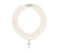 Vivienne Westwood - Collier ras du cou triple rang de perles - Femme - Accessoires - Gris - Taille: ONE Size