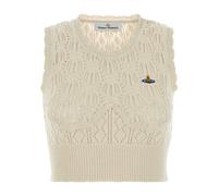 Vivienne Westwood - Ella Crochet Top - Femme - Pulls - Blanc - Taille: 36 FR