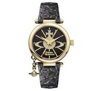 Vivienne Westwood - Femme - Orb II - VV006BKGD - Mouvement Cristal de Roche - Affichage Analogique - Cadran Noir - Noir - Cuir
