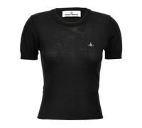 Vivienne Westwood, Femme, Tops, Noir, Taille: 40 FR T-Shirt Tricot Logo Iconique
