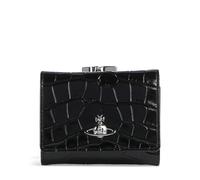 Vivienne Westwood Frame Embossed Croc Small Portefeuille noir, cuir de veau, femme